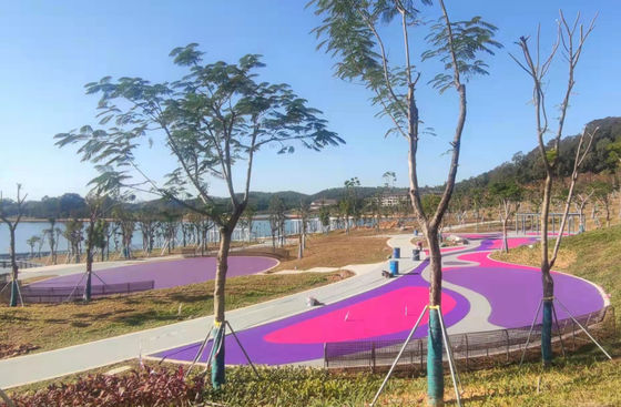 Color personalizado EPDM de caucho pista de carreras superficie flexible fácil de instalar excelente durabilidad absorción de golpes