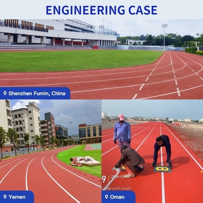 Pista de atletismo de plástico híbrido de 13 mm, amigable con el medio ambiente, con granulados de PU y EPDM, resistente al desgaste, compatible con la IAAF y para escuelas, fácil de instalar