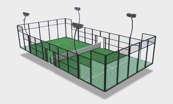 Corte de padel de grado industrial con desagüe rápido de acero galvanizado en caliente para el patio trasero