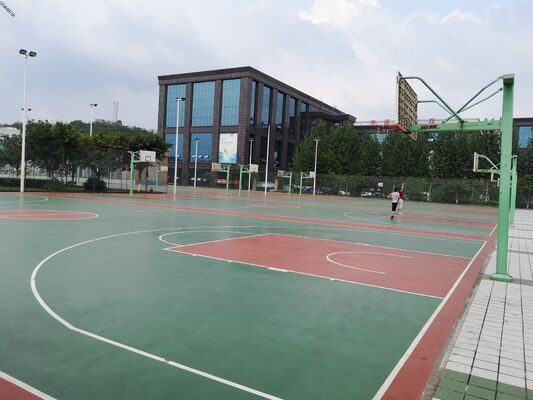Superficie de acrílico duro superior para instalaciones deportivas escolares con aplicación fácil y garantía extendida