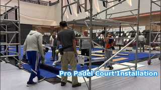 Proceso de instalación de césped artificial en pistas de pádel profesionales